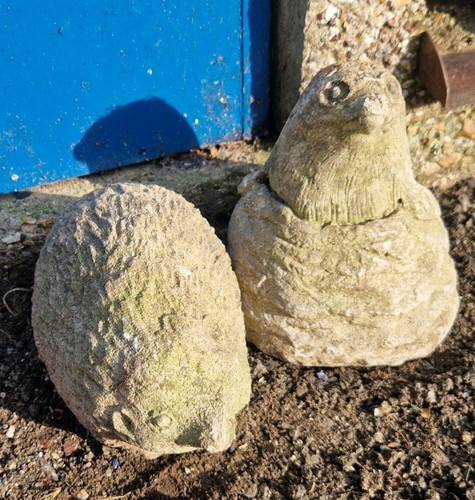 Vintage hedgehog mole garden - &,
