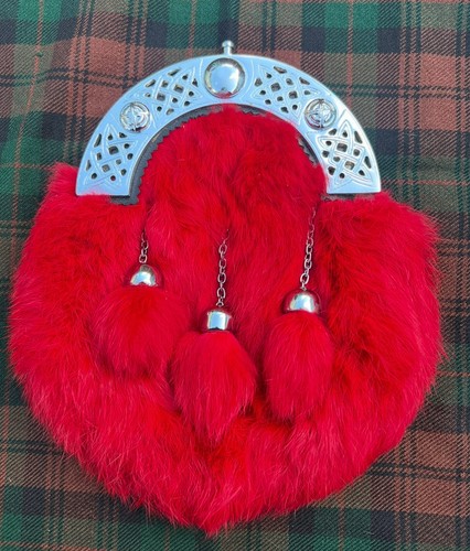 Men scottish red fur kilt - scottish,