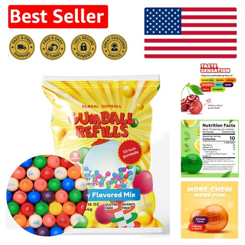 Assorted fruit gumballs 1lb - assorted,
