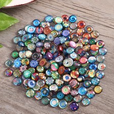 200 Pcs Glass Mixed Round Mosaic Tiles 12 Mm for Crafts and Jewelry