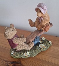 Vintage 1997 Beau Bears Figure by Paw Prints, Marcus and Maude on a See Saw