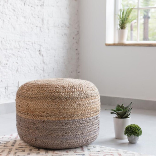 Pouf cover natural jute home - pouf,
