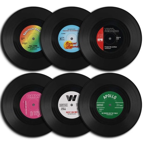 Colorful retro vinyl record - 6x,