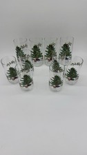 Lot  of  10,  Vintage 90's Luminarc Noel Christmas Tree Holiday Beverage Glasses