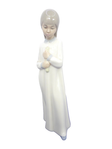 Lladro girl holding a - (, nao
