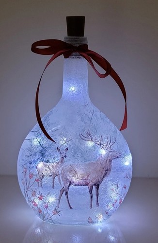 Winter stag bottle lamp - stag,