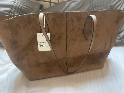Primark large tan faux - faux, suede