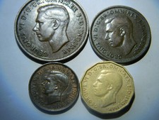 1937  Three Pence, One Penny, Half Penny, Farthing - George VI - UK