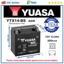 Genuine Yuasa YTX14-BS High