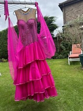 DSI LONDON COUTURE BALLROOM DANCE DRESS HEAVILY STONED STUNNING Size 8-10 VGC