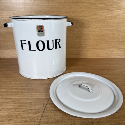 Vintage enamel flour - vintage,