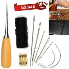 Leather Sewing Needles Set Stitching Needle Thread Thimble Shoes Repair Tool UK