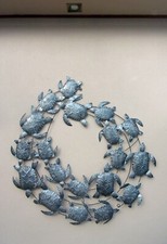 Silver Turtles Metal Wall Art Giant Hand Made Designer Turtle Circle Wall Art