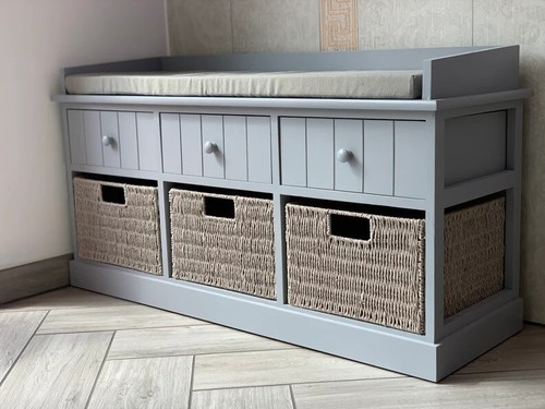 Grey storage bench - storage, 3