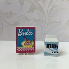 Barbie Dream House Accessory Clip In Fridge Food Milk Carton & Cereal (A1)