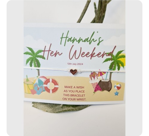 Hen party wish bracelet - hen,