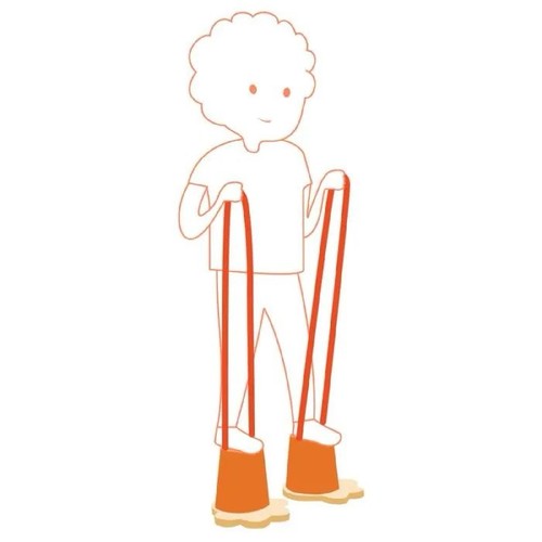 Kids wooden stilts outdoor toy - wooden,