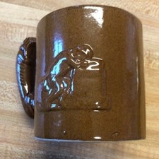 Vintage Pearsons Of Chesterfield Stoneware Brown Mug With Dog Form Handle