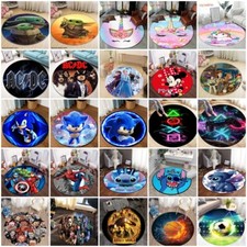 Kids Cartoon 3D Round Floor Rugs Bedroom Living Room Carpet Doormat Non-slip Mat