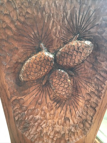 Wooden carved pine cone high - carved,