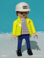 PLAYMOBIL FIGURE FOREMAN MASTER BUILDER 4080 3262 QUARRY PORT CRANE CONSTRUCTION