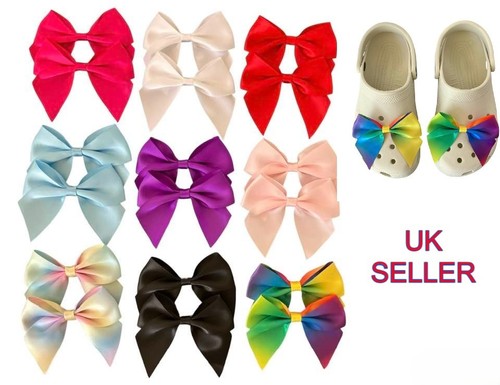 Pair large satin bow shoe - pair, of