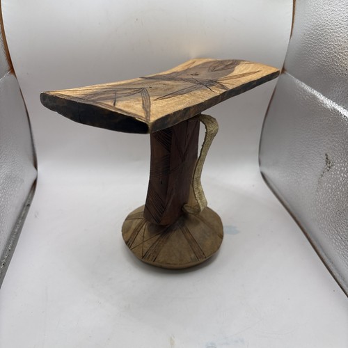 African wood neck headrest - african,
