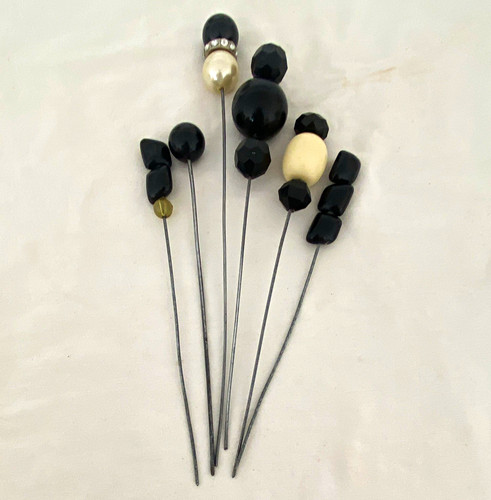 Vintage beaded hatpins - beaded, 6