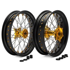 17"x3.5/4.25 Supermoto Wheels Set For Suzuki RM-Z 250 07-24 RMZ450 05-24 RMZ 450
