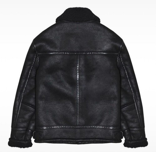 Black shearling zara jacet - black,