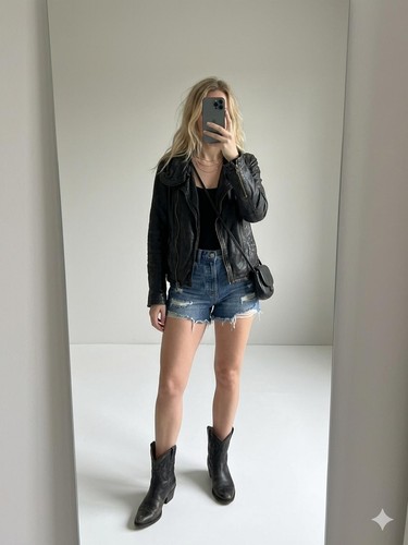 Allsaints heston leather biker - heston,