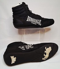 Lonsdale Contender Boxing Mid Boots Black White Mens UK 9 US 10 Sports Padded 