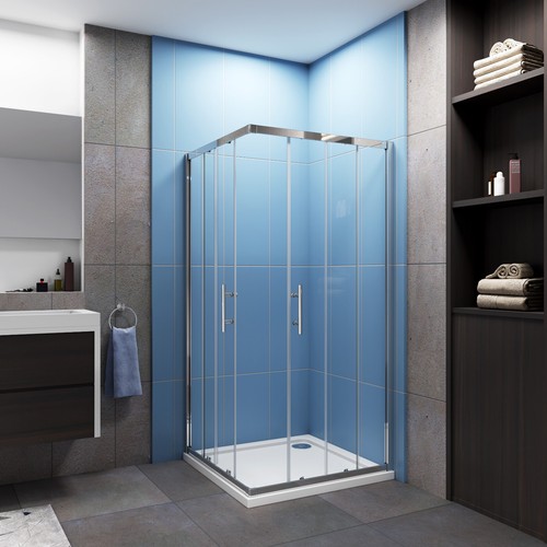 Corner entry shower enclosure - shower,
