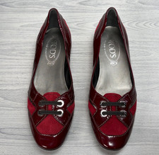 Tod's Red Burgundy Suede