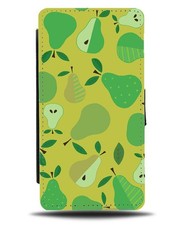 Retro Green Pears Flip Wallet Case Pear Fruits Fruit Patterning Pattern LP01