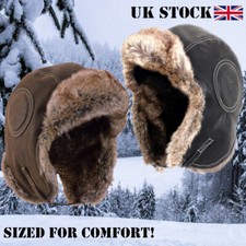 Winter Ushanka Aviator Pilot Faux Fur Warm Faux Leather Ski Airman Trapper Hat