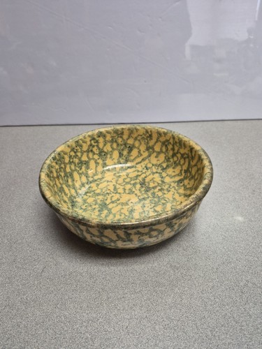 Vintage yellow ware spongeware - yellow,