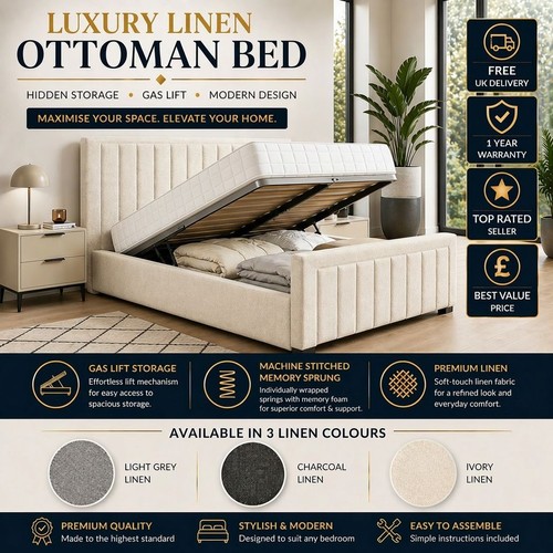 Ottoman storage bed panel - bed,