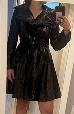 KAREN MILLEN Pony Coat Military Faux Fur Black Grey 12UK Origional New RRP €450