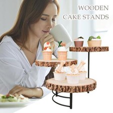Wooden Cake Stand 3 Tier Serving Platter Dessert Stand Stand for Desserts χ A6Y5