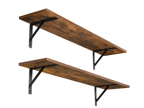 Wooden floating shelves - 2x,