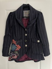 Sacred Spirit by Joe Browns Vintage Pin Stripe 73% Wool Blazer Size 8