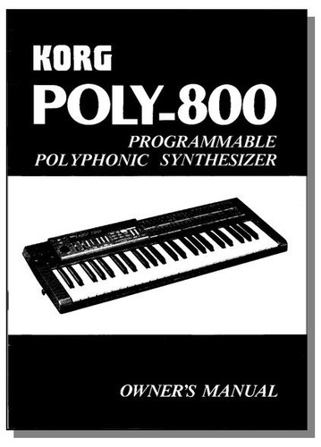 Korg poly 800 - poly-800, owner's