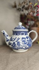 Churchill Blue Willow Teapot Large 2 Pint Teapot Excellent Condition 