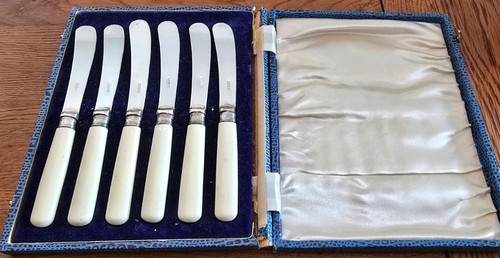 Antique epns butter knives - butter, x6