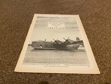 AC8 ADVERT 11X9 SHORT BROTHERS - WORLD'S FATEST FLYING BOAT. THE SHETLAND
