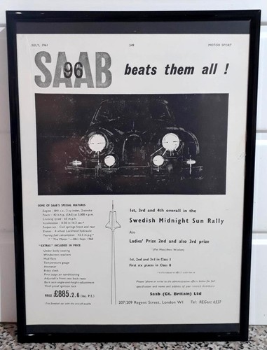 Framed original classic car - framed,