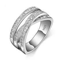 GENUINE STERLING SILVER 925 ENTWINING ENTWINED RUSSIAN WEDDING RING SIZE 56 SALE