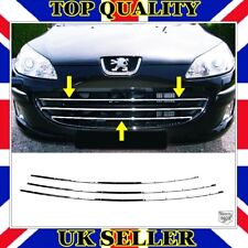 Chrome Front Grill Bumper Trim 3 pcs S.STEEL PEUGEOT 407 SALOON-ESTATE 2005-UP