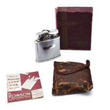 Vintage Ronson Petrol Lighter Standard Chromium Butler S. 21 Original Box Manual